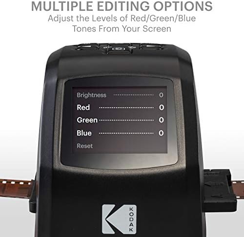 KODAK RODFD20 Mini Digital Film & Slide Scanner  Converts 35mm, 126, 110, Super 8 & 8mm Film Negatives & Slides to 22 Megapixel JPEG Images  Includes - 2.4 LCD Screen  Easy Load Film Adapters
