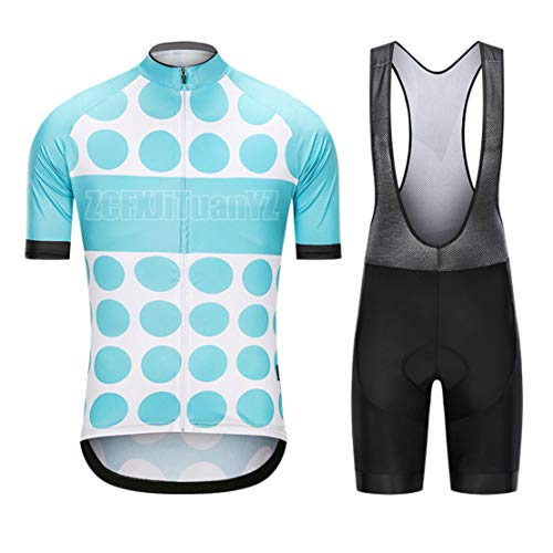Traje Deportivo al Aire Libre Ropa de Bicicleta Ropa de Ciclismo para Hombres Camiseta Deportiva de Manga Corta + Pantalones Cortos con Correa Primavera y Verano (Color Y201,M Código) Cover