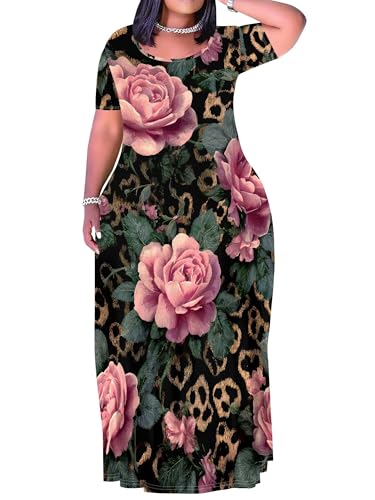 Image of Plus Size Maxi Dresses for Curvy Women T-Shirt Summer Sun Dresses Loose Fit