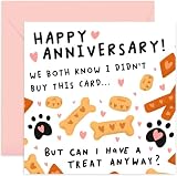 Old English Co. Funny Wedding Anniversary Card from The Dog - Hilarious Anniversary Card for Dog Owner - Fur Baby Gift to Dog Mum, Dad, Wife, Husband, Boyfriend, Girlfriend, 150x150mm
