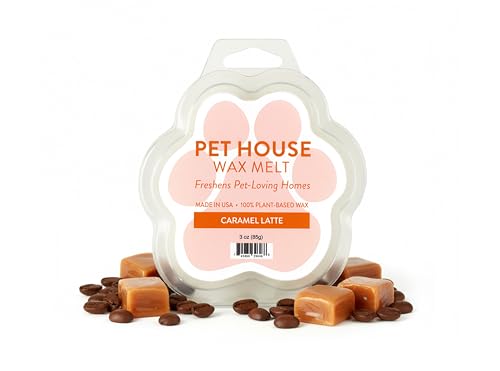 Pet House Caramel Latte Fall Scented Wax Melts - Natural, Long-Lasting, Plant Based Paw Shaped Wax Melts for Warmers Pack of 2