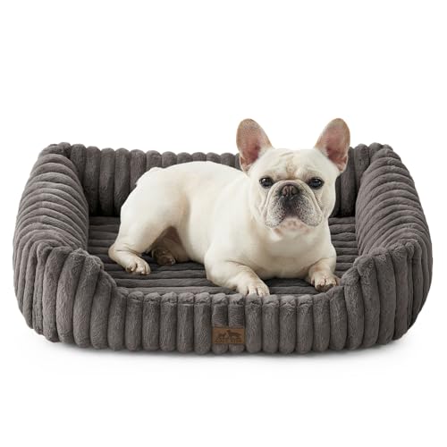 COZY KISS Orthopädisches Waschbares Hundebett, für Kleiner und Mittel Hunde, Weicher Kunstfell Hundekorb, Haustiersofa mit Hoher Umrandung, Flauschig, Rutschfestes, 76x58x18cm, Grau COZY KISS Orthopädisches Waschbares Hundebett, für Kleiner und Mittel Hunde, Weicher Kunstfell Hundekorb, Haustiersofa mit Hoher Umrandung, Flauschig, Rutschfestes, 76x58x18cm, Grau