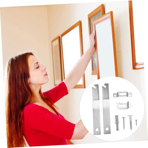 Image of Tofficu 4sets Museum-Quality Security Picture Hanging Kit Theft-Prevention Hardware for Art for Drywall Gallery Displays Lock Hangers