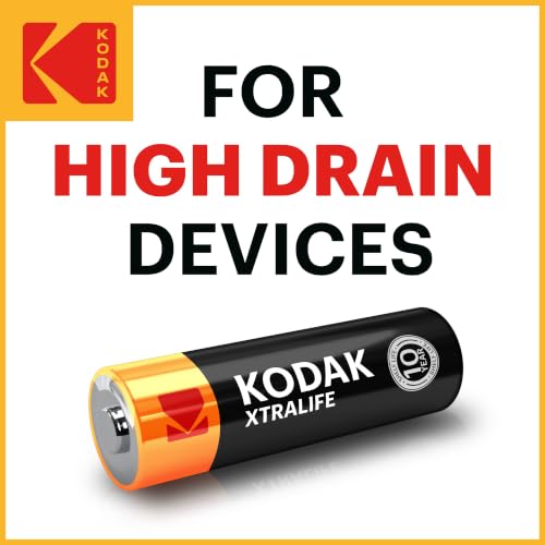 Image of KODAK AA Alkaline Batteries (24 Pack) Double A Battery, LR6, 1.5V | 10-Year Shelf Life, Advanced Leak-Resistant Design, High & Low Drain Devices, 148% Extra Life