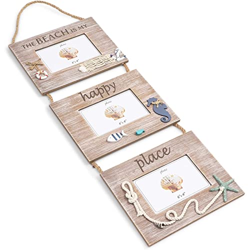 Juvale Hanging Beach Picture Frames For 4X6 Photos, Rustic Nautical Home Decor (9 X 30 X 0.25 In) #TOP3