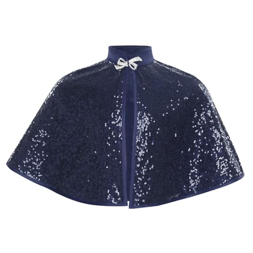 Girls Princess Cape Mock Neck Bolero Shrug Allover Sequins Flower Girl Cover Up3