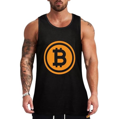 Bitcoin Logo Tank Tops Men Sleeveless Gym Shirts Printed Vest Beach T Shirt Summer Tops