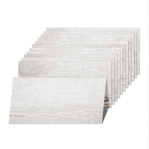 Mysflosy Dalle PVC Adhesive Sol - 61cm x 30.5cm Carrelage Auto-Adhesif Sol Vinyle Motif de Pierre - Boite de 12 Dalles - En paquet de 2,23 m²