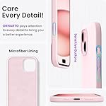 ORNARTO Compatible with iPhone 15 Case 6.1, Slim Liquid Silicone 3 Layers Full Covered Soft Gel Rubber Phone Case, Anti-Scratch Shockproof Protective Cover 6.1 Inch, Chalk Pink - Image 5