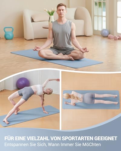 Foto von Good Nite Yogamatten Für Frauen Rutschfeste Strukturierte Oberflächen Gymnastikmatte Yoga Matte Dicke 6 mm 10 mm Mit Tragegurt Tpe-Übungsmatte Für Yoga Pilates Gymnastik (183X61cm)