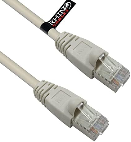 rhinocables CAT6 High-Speed Gigabit Ethernet Patch Network Cable for LAN  Shielded, Snagless Booted Cable with RJ45 Connector Lead for Internet, Router, Modem, Smart TV, PC & Laptop (5m, Black)