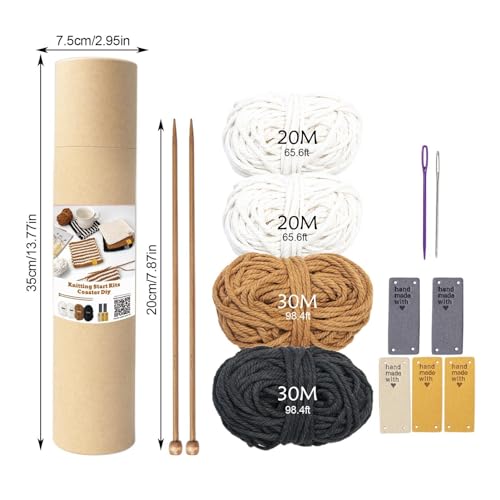 Knitting Set for Beginners Adults Complete with Knitting Needles, Knitting Set for Beginners Adults, Complete with Knitting Needles, Accessories for Glass Coasters d i y Scarf Made of Wool for - Image 5