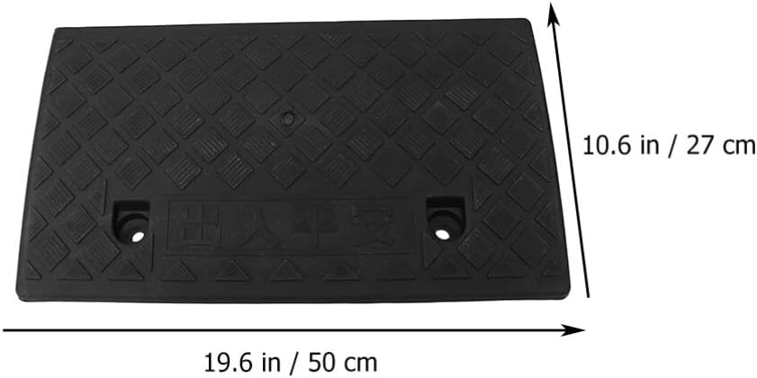 GANAZONO Car Threshold Ramp Curb Ramps for Vehicle Loading Ramp Pad Wide Groove 50x27x9cm Black