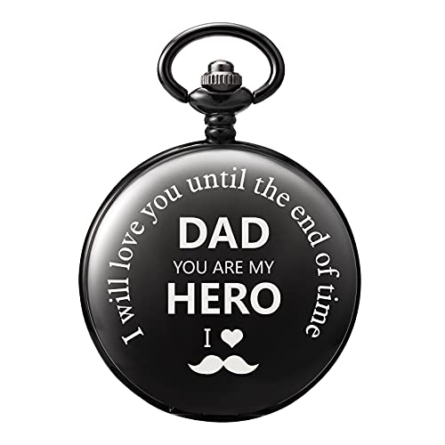 Reloj de bolsillo de cuarzo para un padre con grabado especial de amor filial eterno