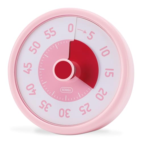Euqvunn Timer Visivo Per Bambini, Timer Visivo Di 60 Minuti, Timer Per Conto Alla Rovescia Silenzioso Per Bambini E Adulti, Timer Desktop, Countdown T
