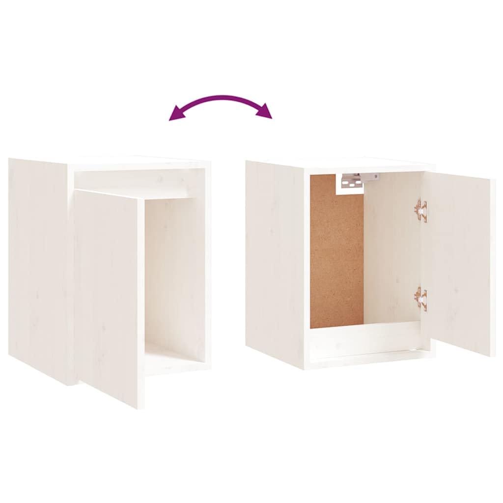 Szafki ścienne 2 szt. białe lite drewno sosnowe 30 x 30 x 40 cm szafka wisząca, regał ścienny, regał wiszący do salonu, sypialni, biura, kuchni, zajmuje mało miejsca i jest dekoracyjna
