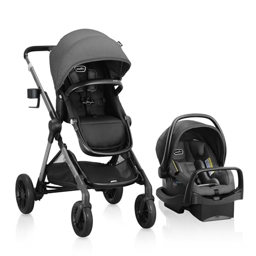 Image of Evenflo Pivot Xpand Modular Travel System with LiteMax Infant Car Seat (Sabino Gray)
