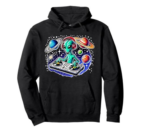 Alien DJ Funny Cosmic Space Rave EDM Music Festival Sweat à Capuche