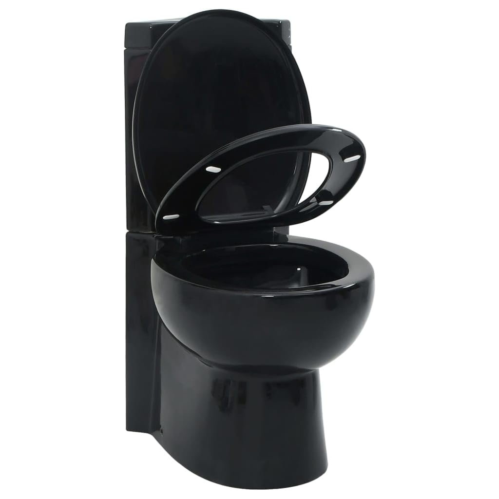Generico Vaso WC in Ceramica da Bagno ad Angolo Nero,Nero,35.3kg,141134