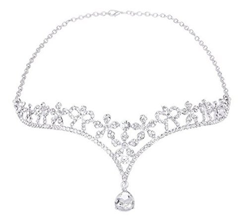 Wedding Bridal Women\'s Crystal Flower Decor Crown Headband Headdress Tiara