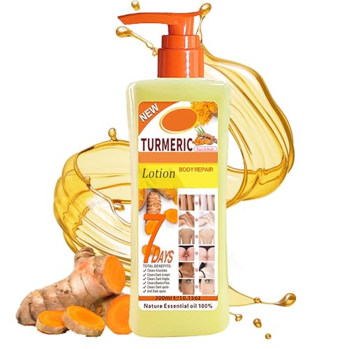 xinxinghualing Soft 7 Turmeric Body Oil Lotion Turmeric Oil Lotion for Skin Hyperpigmentation Tumeric Lotions for Bodys Body Lotions for Women Moisturizing & Smoothing for All Skin Types 10 Fl Oz