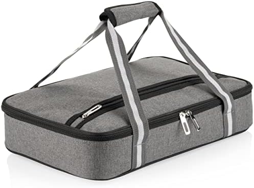 Gray Insulated Casserole Carrier and Lasagna Holder for Picnic Potluck Beach Day Trip Camping Hiking - Hot and Cold Thermal Bag in Gray – Tote can hold 11 x 15 or 9 x 13 baking dish