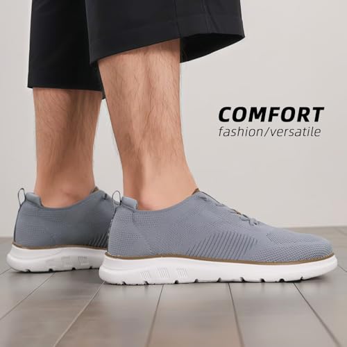 Image of Mens Oxfords Casual Fashion Slip on Shoes Dress Business Sneakers Mesh Work Comfortable Lightweight Soft Sole