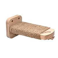 SIYUNTECH® Katzentreppe Wand(1pcs), Kletterwand Katzen, Wandliege Katzen, mit Einlage-Handwerkskunst, aus 2cm Massives Gummiholz, für Katze Klettern Spielen, Maximale Tragfähigkeit 35kg