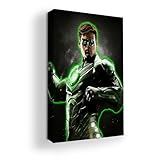 Green Lantern Canvas Art by Mavis - 16x20 Inches DC Comics Wall Decor: HD Printed & Wooden Framed, UV & Water Resistant, Modern Wall Decor for Gift or Kids Room, Made in USA