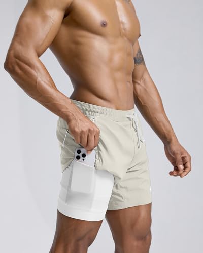 Image of maamgic Men's Athletic Running Shorts with Liner Ultra Lightweight Workout Shorts 5 inch / 7 inch
