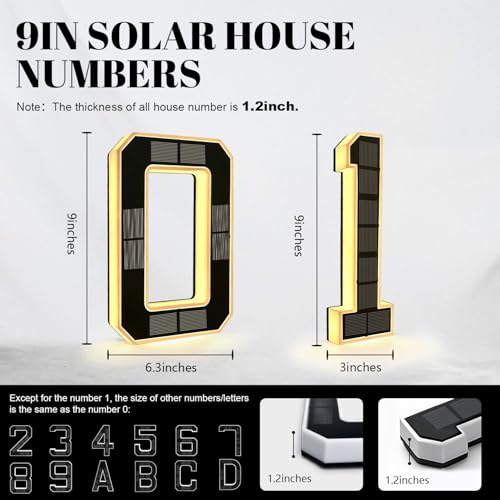FYRGIA 9 Inch Solar Powered House Numbers for Outside Light Up Address Sign by FYRGIA - Used condition - Image 2
