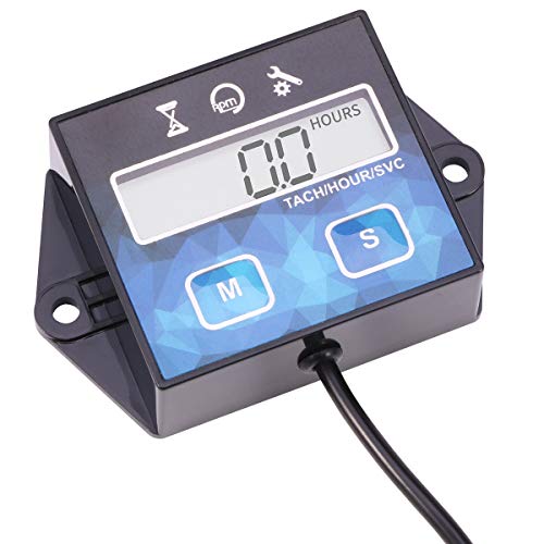 AIMILAR Digital Engine Tach Hour Meter Tachometer Gauge for Small Engine Boat Generator Lawn Mower Motorcycle Motocross ATV Snowmobile UTV (Replaceable Battery) - Thumbnail 2