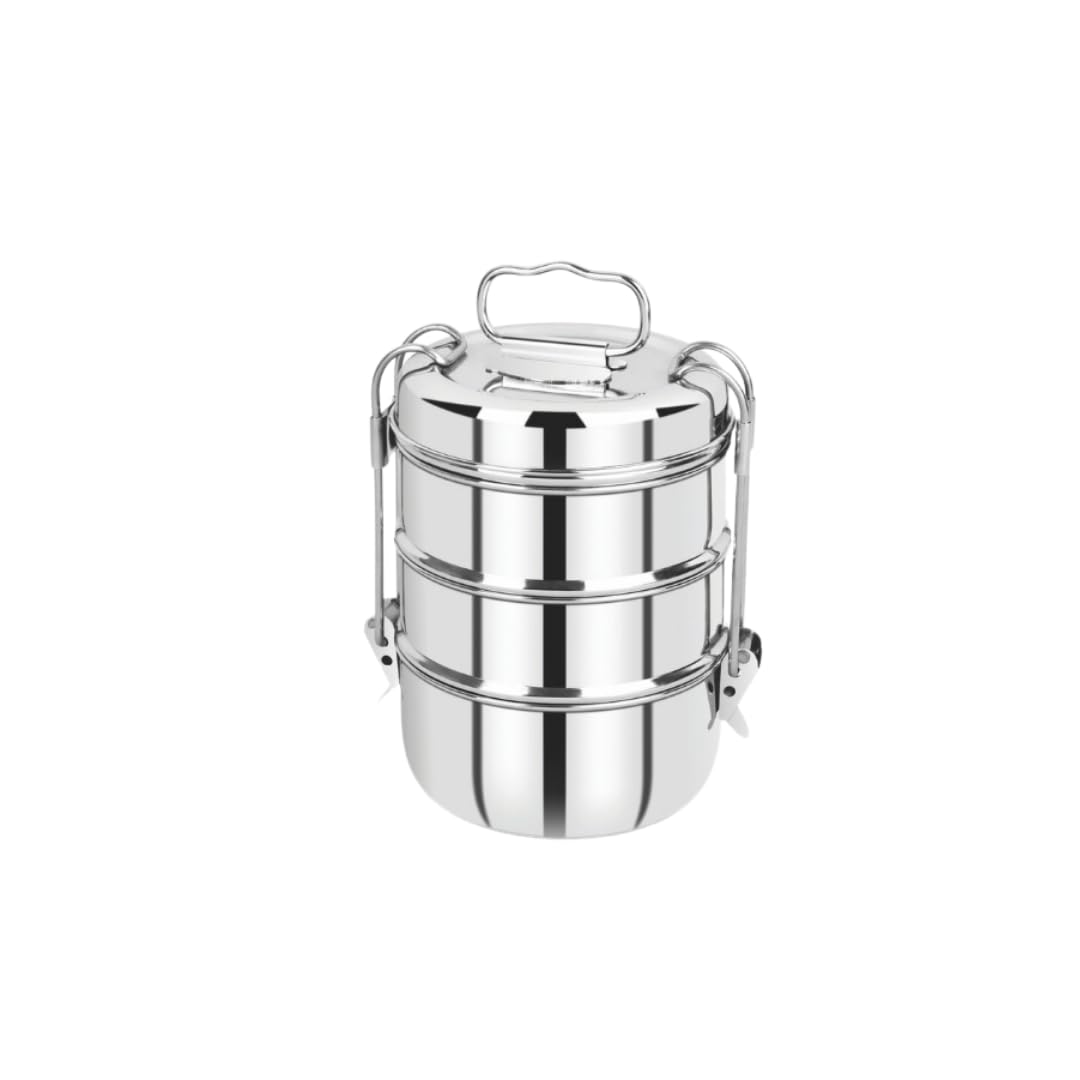 See full amazon price history chart for Fivanaa Grace Stainless Steel 3 Compartment Lunch Box/Tiffin with Lid and Handle, (6x3) Fivanaa Grace Stainless Steel 3 Compartment Lunch Box/Tiffin with Lid and Handle, (6x3) (B0DBH98K12) Amazon Price History, Amazon Price Tracker