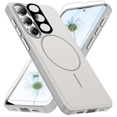 Bonkier for Samsung Galaxy A57 5G Phone Case[Compatible with Magsafe] [15 FT Military Grade Drop Protection] with Screen Protector & Lens Protector, Non-Slip Shockproof Case for Galaxy A57 5G (White)