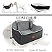 Lealchum Dog Car Seat Up to 55lb,2 Clip-On Safety Adjustable Leashs Car Dog Bed for 2 Small Dogs,Fully Detachable and Washable Pet Car Seat with 2 Storage Pockets,Easy to Install(Black/Grey, Large)