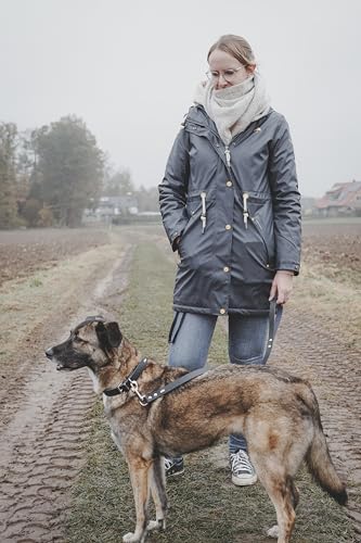 HUNTER Hundehalsband Grenada aus Leder, Farbe: Dunkelblau, handgefertigt in Deutschland, für Training und Alltag, robust, komfortabel, Schlichtes, Elegantes Design, Größe: 42, Umfang: 33-39 cm