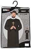 Taglia L (52-54) Costume da prete tonaca nera uomo economico taglia L
