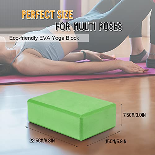 2 pacotes de blocos de ioga e conjunto de alças de ioga antiderrapante blocos de espuma EVA para tre