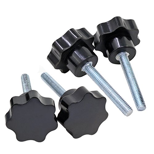 HSeaMall 10 Stück Sterngriffschraube M6 x40mm Sternkopfschraube Möbelgriff Rändelschraube Schwarz für Werkzeugmaschinen, Mechanische Geräte