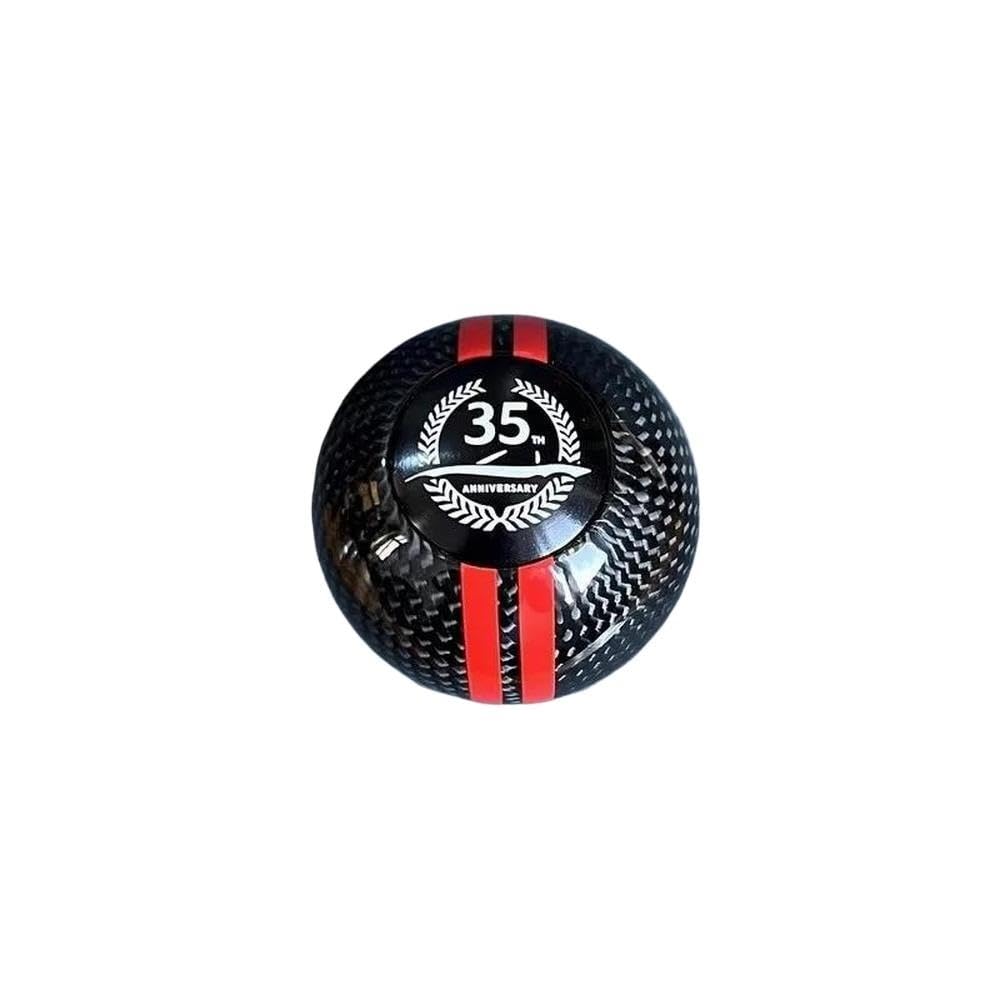 SXQPOCAR 6 Speed Real Carbon Fiber Gear Shift Knob for Mazda MX-5 for Mazda 3 5 6 8 for Cx-5 30 Years 100 Years Shift Lever Head(Red 35)