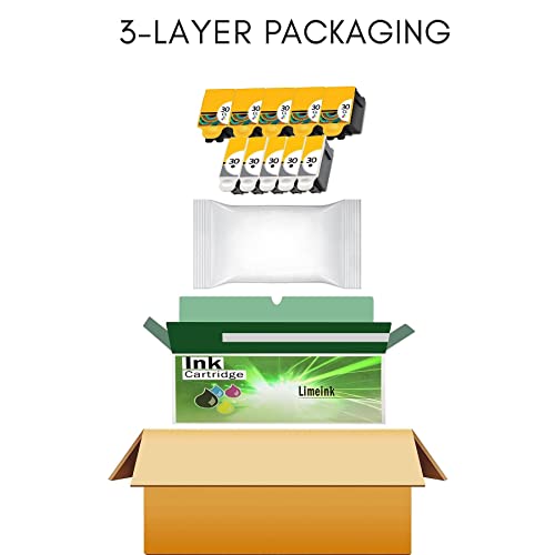 Limeink© 10 Pack Remanufactured 30Xl Ink Cartridges (5 Black, 5 Color) Use Replacement For Esp: 3.2, C110, C310, C315, Office 2150, Office 2170, Hero 3.1, Hero 5.1 Printers 1550532 1341080 #TOP5