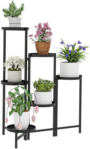 MYMULIKE Support Pour Plantes à 8 Niveaux, étagère Métallique D