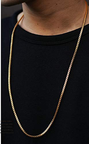 Chaîne en acier inoxydable or cadeau idéal homme collier box chain de 75 cm - 5