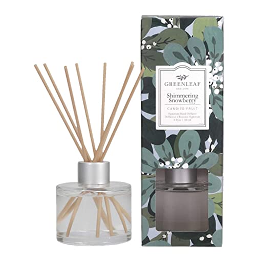 GREENLEAF Gifts Highly Fragranced Room Décor Reed Diffuser-Shimmering Snowberry