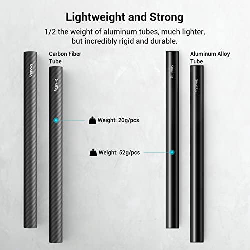 Image of SMALLRIG 15mm Carbon Fiber Rod for Camera Shoulder Rig, 20cm 8 inch, Pack of 2-870