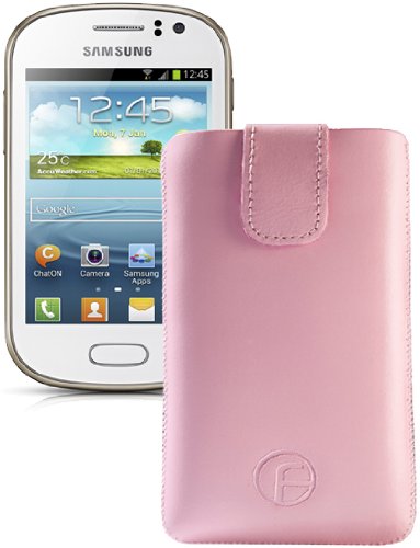 Favory Étui de protection en cuir avec languette d'extraction pour Samsung Galaxy Fame Lite S6790N Rose