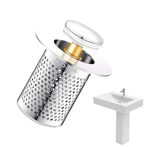 Filtro di scarico per lavello da cucina, tappo per lavabo, filtro per bagno e pop in acciaio inox, tappo di scarico per capelli, valvola di scarico del bagno, coperchio di scarico, accessori per bagno