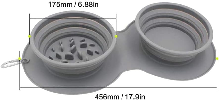Pet Bowls Collapsible Dog Bowl Slow Feeder Adjustable Silicone Portable Non Skid Water Food Pet Bowl Puppy Travel