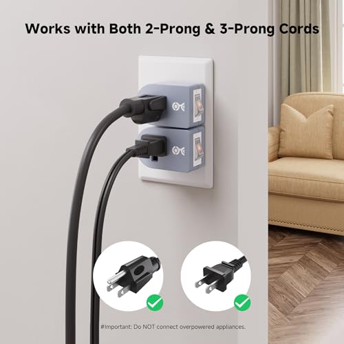 image for Cable Matters [ETL Listed] 3-Pack Grounded Outlet Switch with On Off, 
