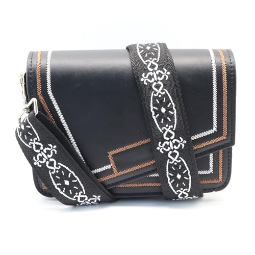 Image of LEMEDE Purse Strap Adjustable Replacement Crossbody Bag Strap Retro Jacquard Embroidery Shoulder Straps for Canvas Bag